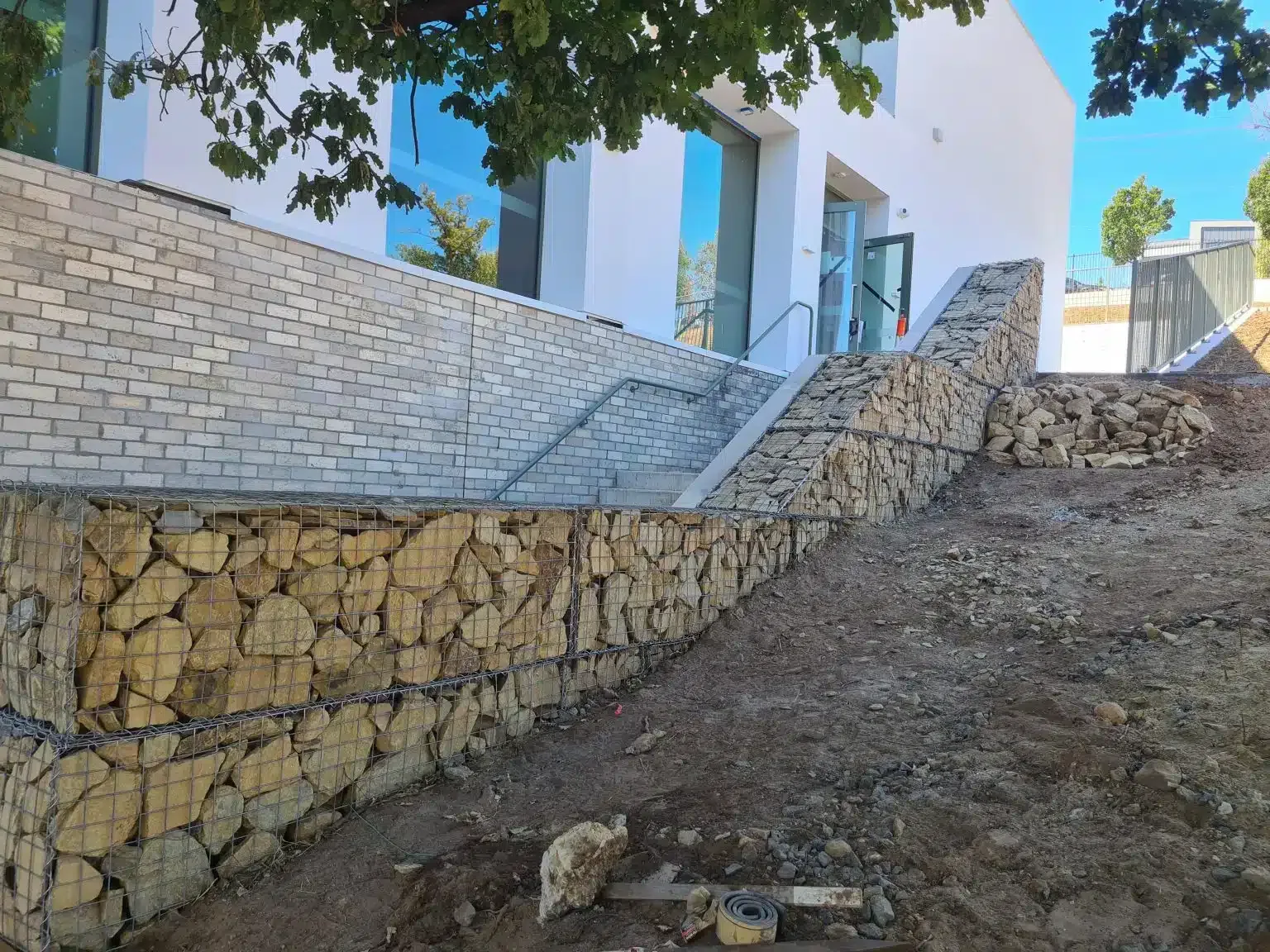 Gabion retaining wall Melbourne property