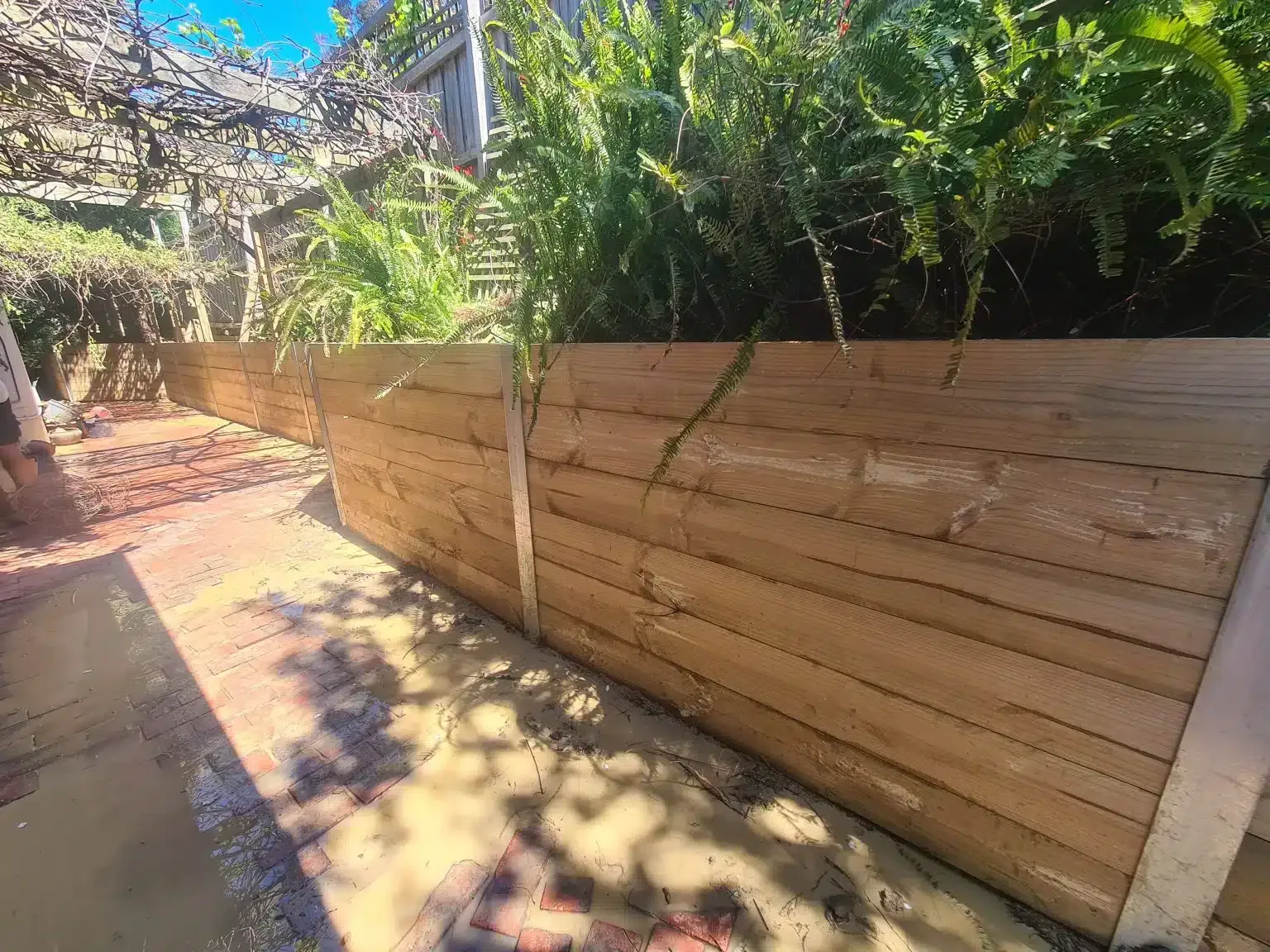 Timber retaining wall Melbourne property